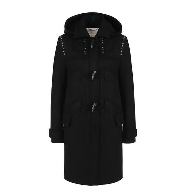 Шерстяное пальто-дафлкот с капюшоном Valentino 2413582
