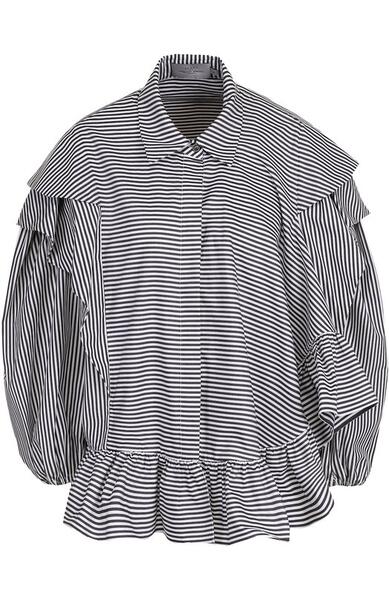 Хлопковая блуза в полоску с объемными рукавами PREEN by Thornton Bregazzi 2387044