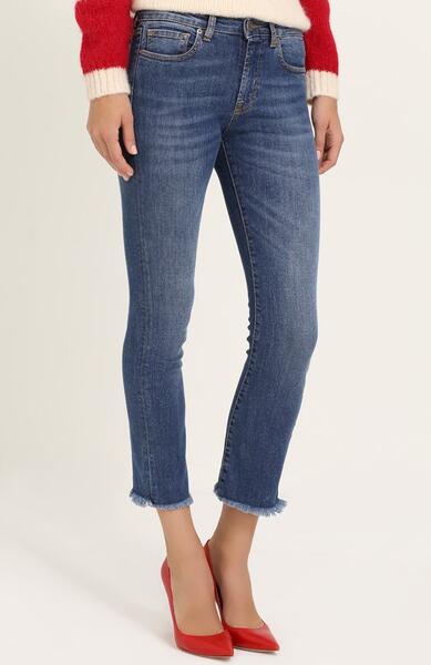 Укороченные расклешенные джинсы с потертостями Two Women In The World 2383698