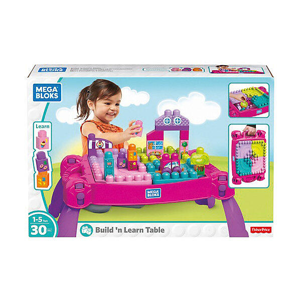 Стол для конструирования MEGA BLOKS «Мой первый конструктор», розовый Mattel 9345155