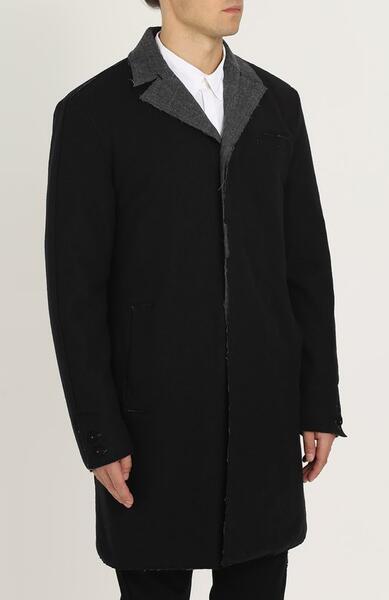 Шерстяное однобортное пальто с отложным воротником TRANSIT 2337070