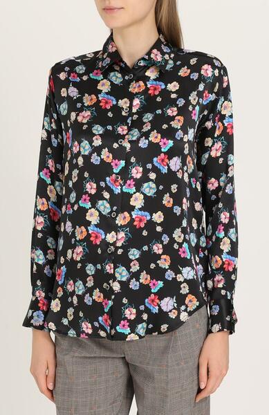 Шелковая блуза прямого кроя с цветочным принтом Paul&Joe 2333323