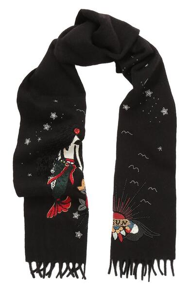 Шерстяной шарф с вышивкой Valentino 2305781