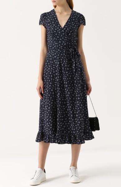 Приталенное платье-миди с цветочным принтом Polo Ralph Lauren 2289657