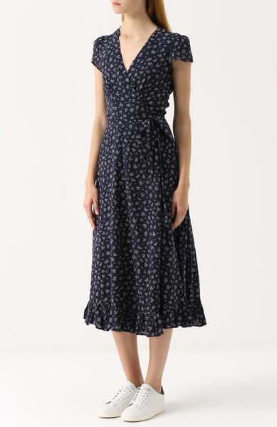 Приталенное платье-миди с цветочным принтом Polo Ralph Lauren 2289657