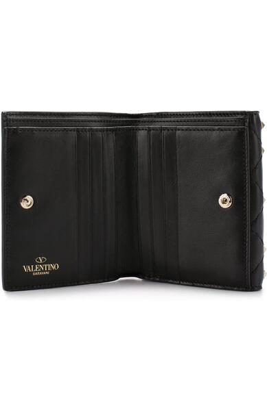 Кожаный бумажник Garavani Rockstud Spike с металлическими заклепками Valentino 2273796