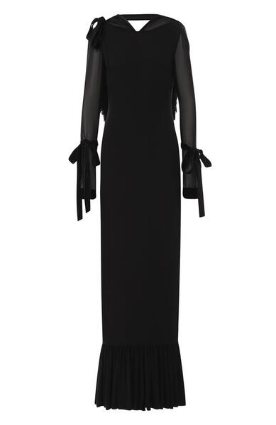 Шелковое платье-макси с оборками и бантами Tom Ford 2260676