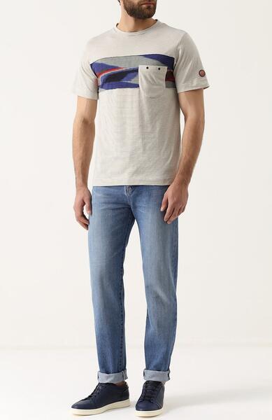 Хлопковая футболка в полоску с контрастной отделкой Missoni 2251826