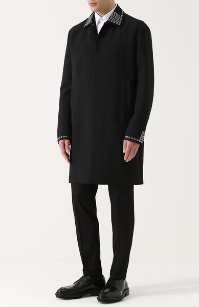 Шерстяное пальто прямого кроя с декоративной отделкой Valentino 2213818