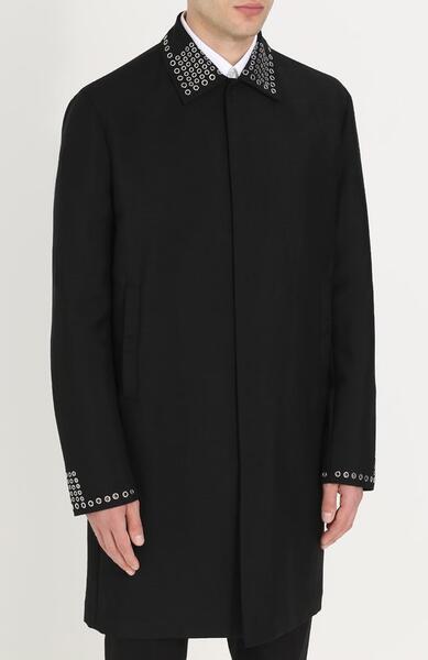 Шерстяное пальто прямого кроя с декоративной отделкой Valentino 2213818