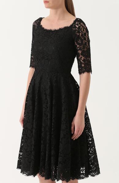 Приталенное кружевное платье с укороченным рукавом Dolce&Gabbana 2156881