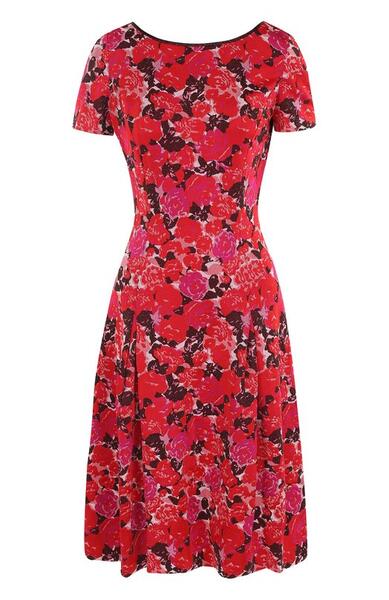 Приталенное платье-миди с цветочным принтом St. John 2148379