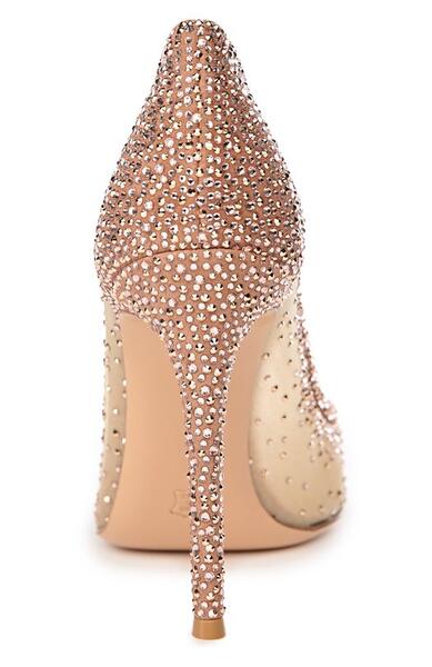 Замшевые туфли с кристаллами Swarovski Gianvito Rossi 1368411