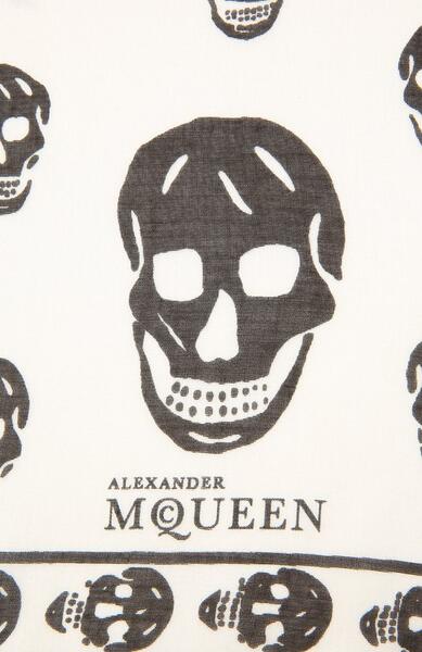 Платок из вискозы и шелка с принтом Skull Alexander McQueen 1256206
