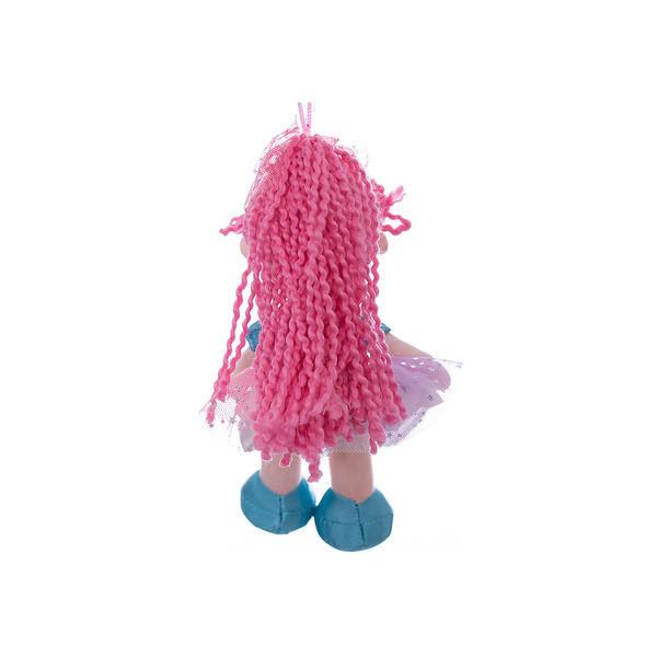 Мягкая кукла с розовыми волосами в голубой пачке, 20 см ABtoys 10308947