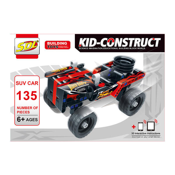 3D-Конструктор "Kid-Construct" Кроссовер чёрный, 135 деталей SDL 8692691