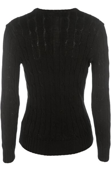 Приталенный вязаный пуловер с вышитым логотипом бренда Polo Ralph Lauren 1640966