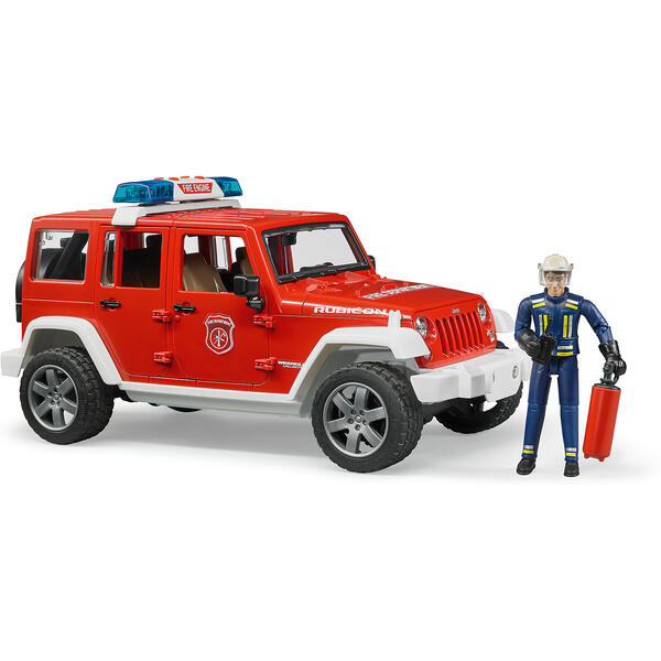 Машинка Пожарный внедорожник Jeep Wrangler Unlimited Rubicon, с фигуркой Bruder 5274490