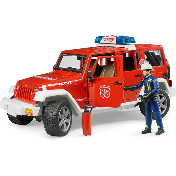 Машинка Пожарный внедорожник Jeep Wrangler Unlimited Rubicon, с фигуркой Bruder 5274490