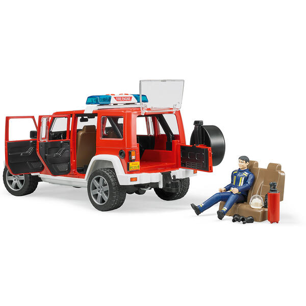 Машинка Пожарный внедорожник Jeep Wrangler Unlimited Rubicon, с фигуркой Bruder 5274490