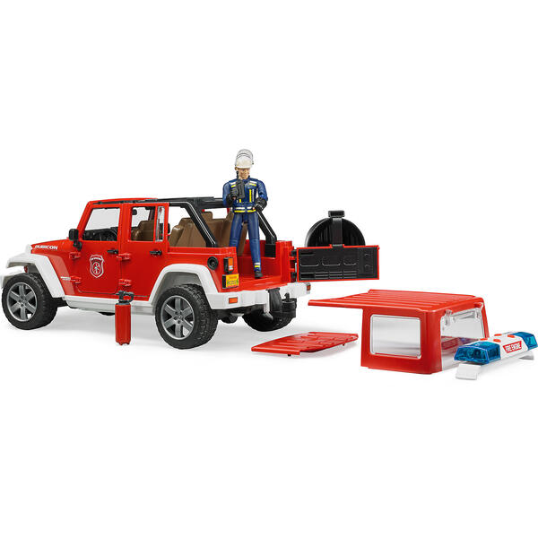 Машинка Пожарный внедорожник Jeep Wrangler Unlimited Rubicon, с фигуркой Bruder 5274490