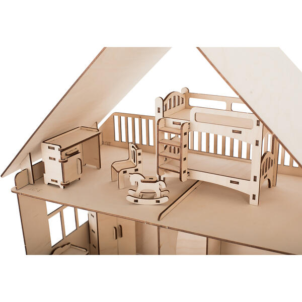 Сборная деревянная модель "Коттедж с мебелью" Хэппидом 7338239