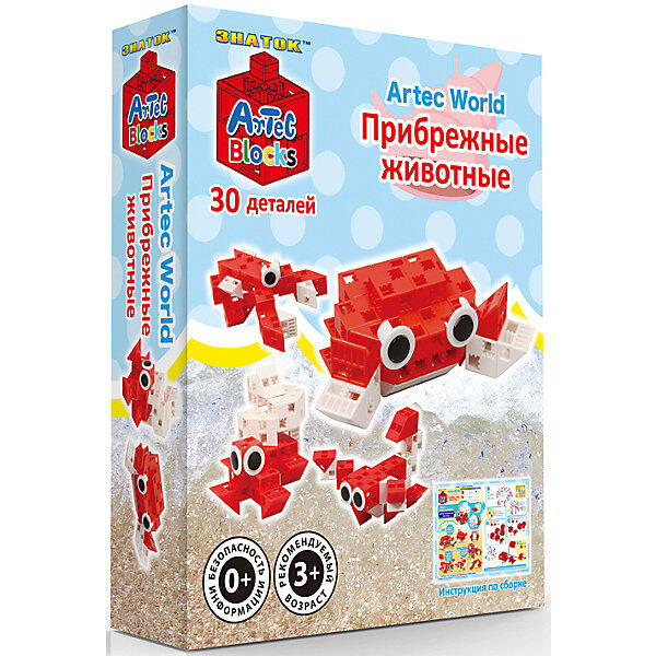 Конструктор "Artec Bloks" Прибрежные животные, 30 деталей Знаток 8646839