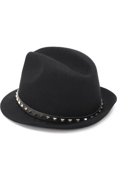 Шляпа из ангоры Garavani с кожаным ремешком и заклепками Valentino 2223557