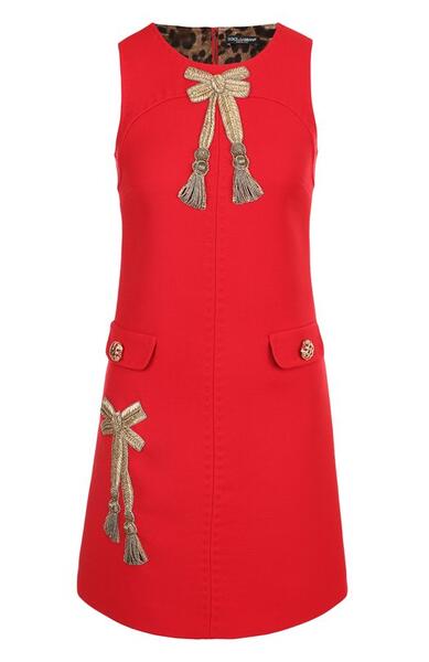 Приталенное мини-платье с декоративной отделкой Dolce&Gabbana 2441032