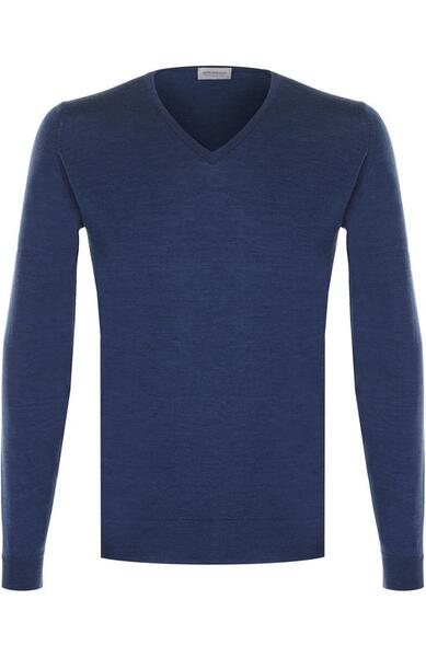 Шерстяной однотонный пуловер John Smedley 2226264