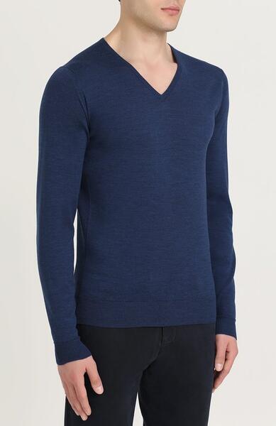 Шерстяной однотонный пуловер John Smedley 2226264