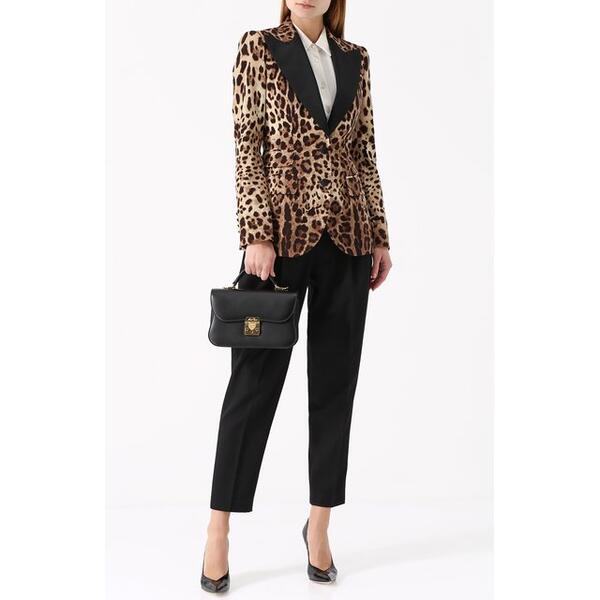 Приталенный жакет с леопардовым принтом Dolce&Gabbana 2441090