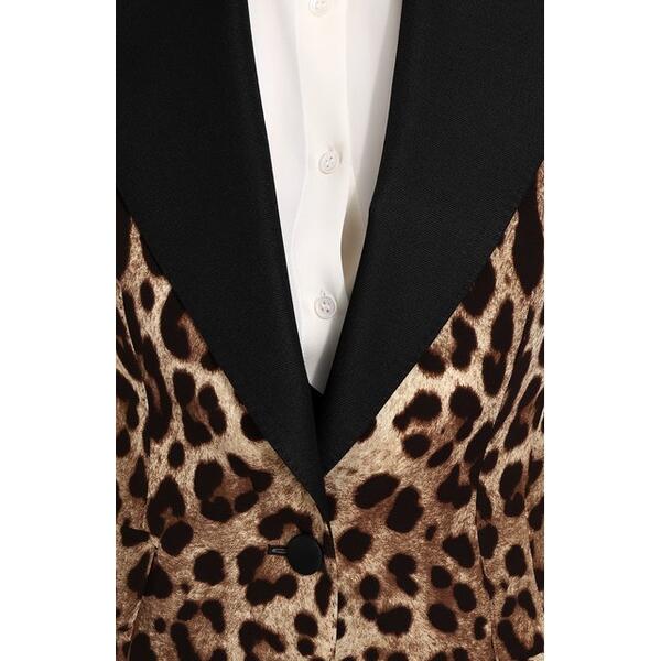 Приталенный жакет с леопардовым принтом Dolce&Gabbana 2441090