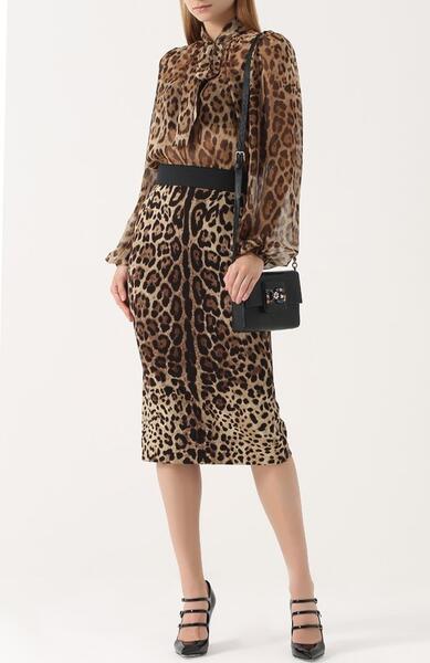 Полупрозрачная блуза из шелка Dolce&Gabbana 2273030