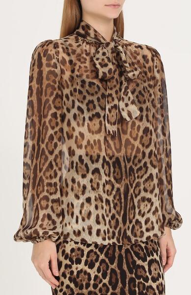Полупрозрачная блуза из шелка Dolce&Gabbana 2273030