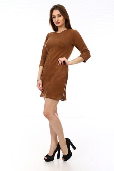 Платье замшевое Оуэна (коричневое) Инсантрик 23841