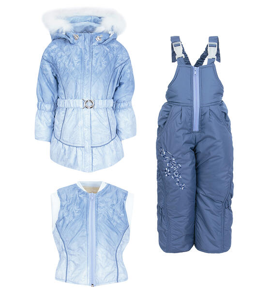 Комплект куртка/жилет/полукомбинезон Alex Junis Инна, цвет: голубой 