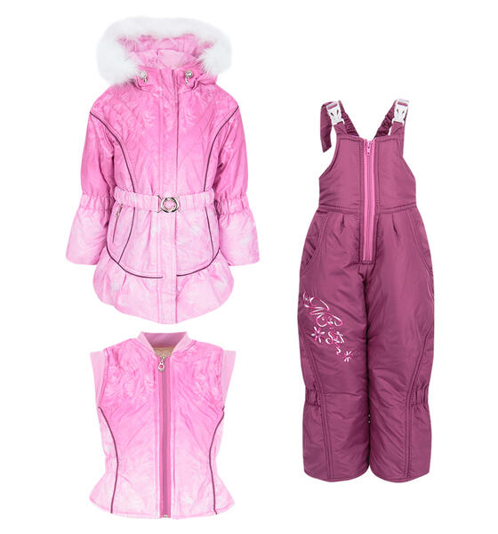 Комплект куртка/жилет/полукомбинезон Alex Junis Инна, цвет: розовый 