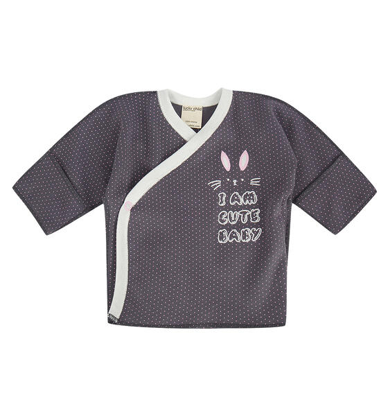 Распашонка Lucky Child Милые кролики, цвет: серый 9688464