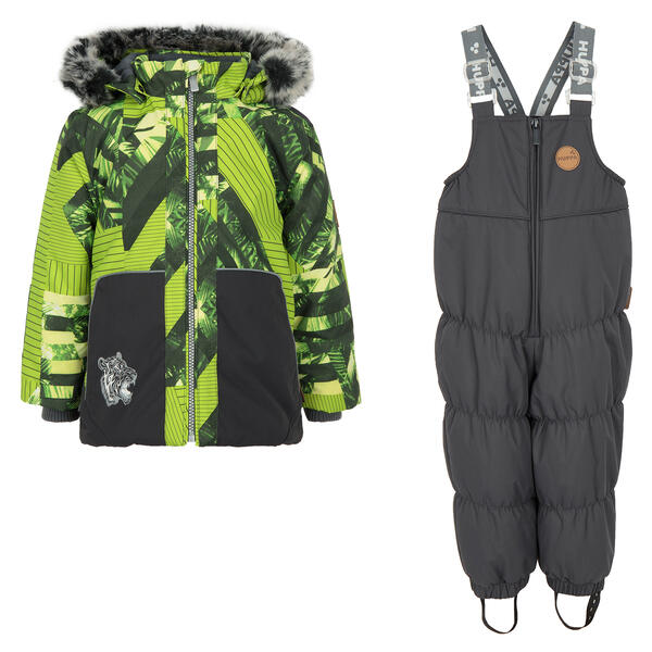 Комплект куртка/полукомбинезон Huppa Russel, цвет: зеленый/серый 9561840