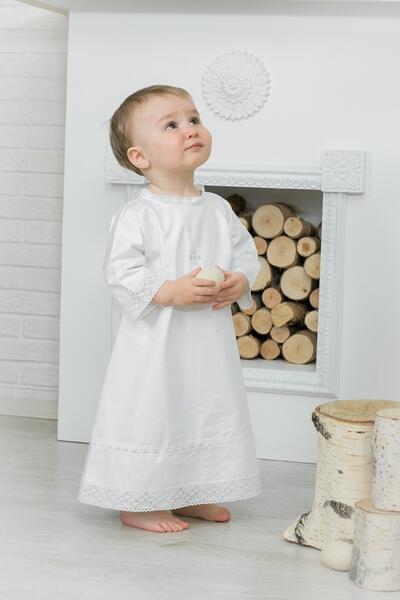 Рубашка крестильная Alivia Kids Ажурный хлопок, цвет: белый 9532635