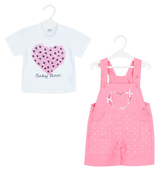 Комплект футболка/полукомбинезон Bony Kids, цвет: розовый 