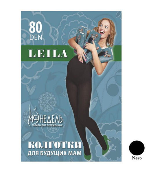 Колготки для беременных 40 Недель 80 den Leila nero, цвет: черный 5064685