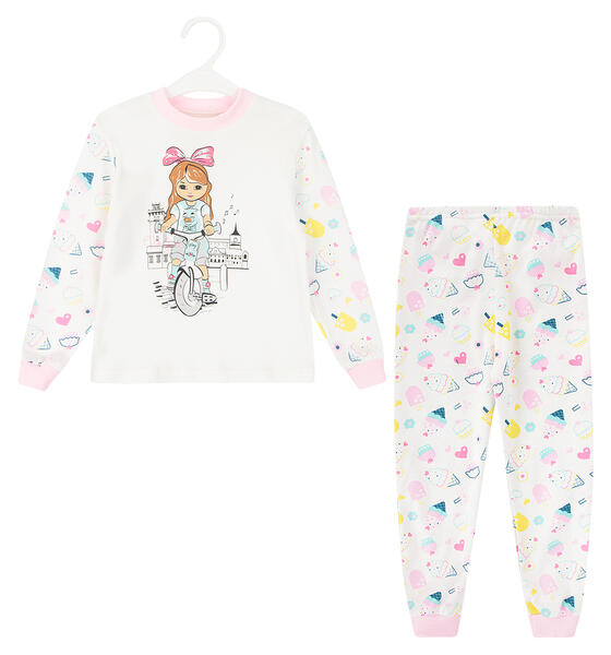 Пижама джемпер/брюки Веселый малыш Сладкая жизнь, цвет: розовый 