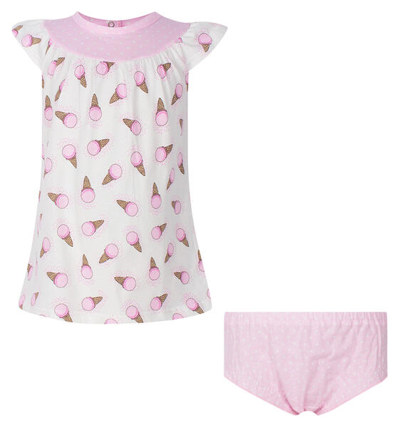 Комплект платье/трусы Leader Kids Розовый слон, цвет: белый/розовый 