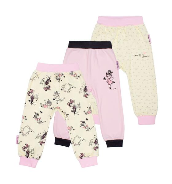 Комплект брюки 3 шт Lucky Child Феечки, цвет: белый/розовый 