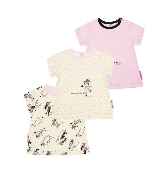 Комплект футболка 3 шт Lucky Child Феечки, цвет: белый/розовый 