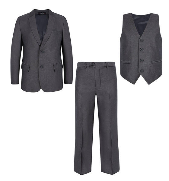 Костюм пиджак/жилет/брюки Rodeng, цвет: серый 