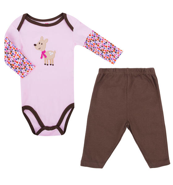 Комплект боди/брюки Hudson Baby, цвет: розовый 
