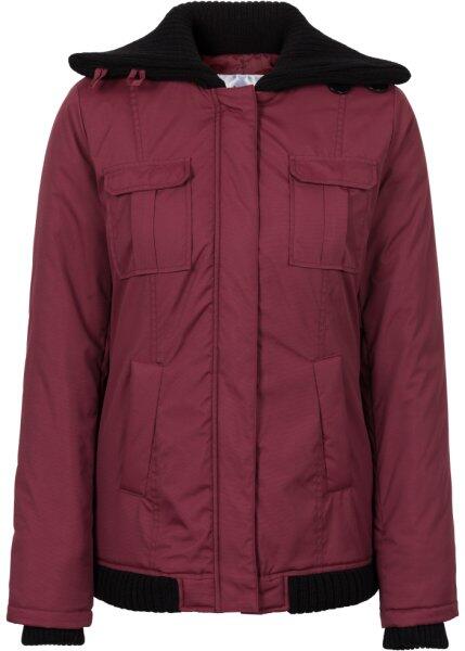 Зимняя куртка с вязаными деталями (бордовый) bonprix 94269981